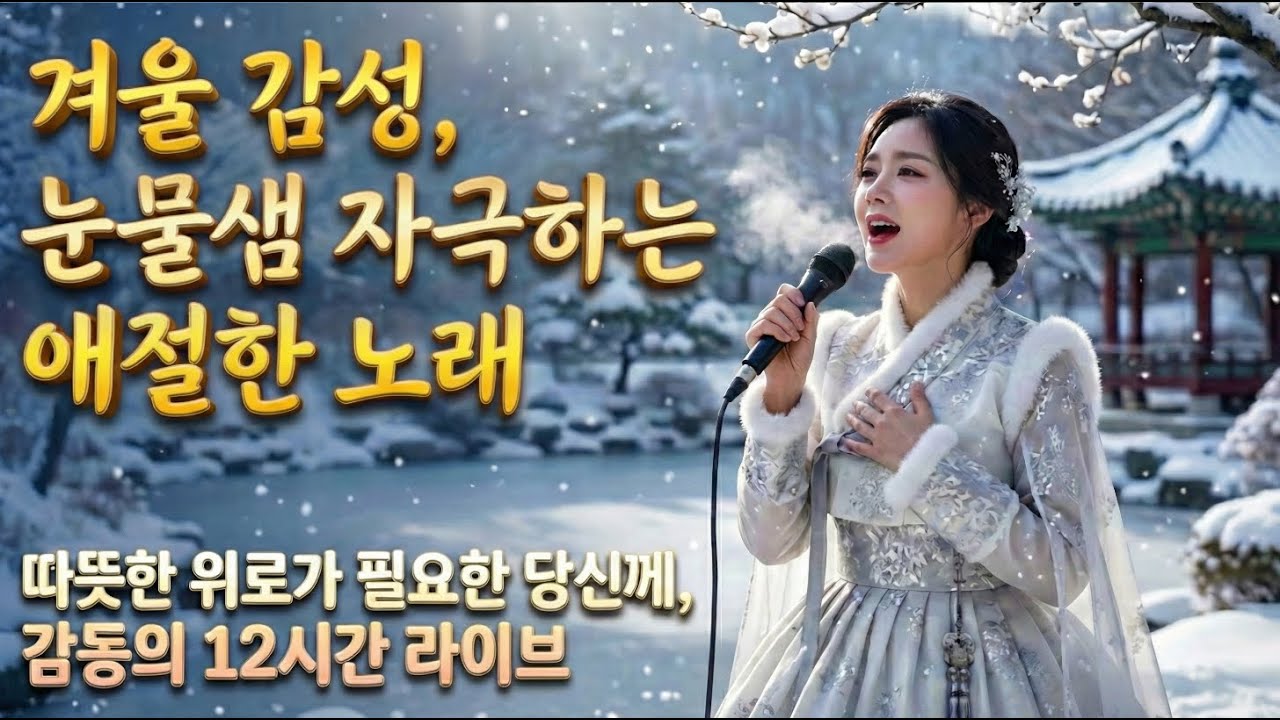 듣자마자 가슴 먹먹해지는... 시린 겨울, 눈물샘 자극하는 애절한 노래 모음 | 감동의 12시간 라이브 [연속듣기]