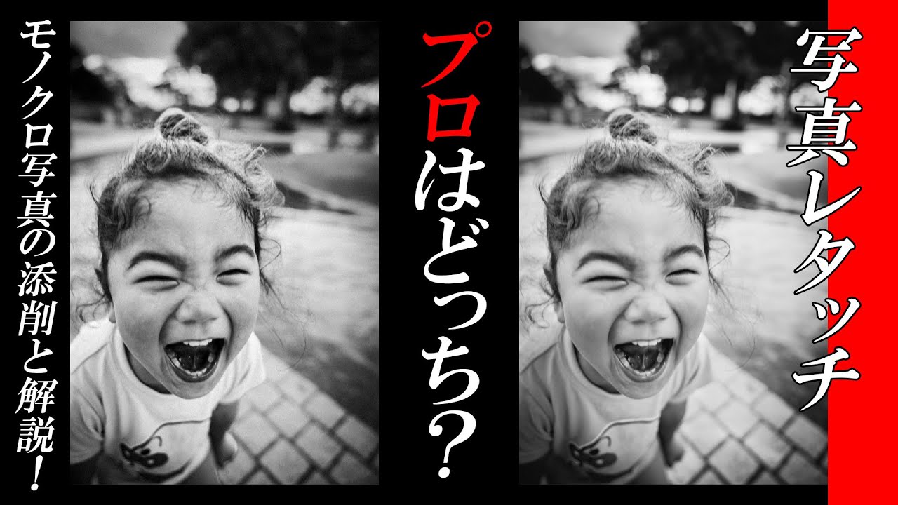 【プロとアマの比較検証】モノクロ写真レタッチ！イメージを形にする技と解説！