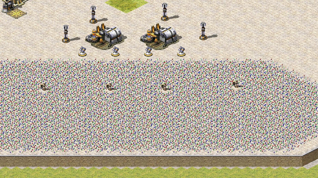 Red Alert 2 | Месть Юрия | 7 на 1 | Карта Everybody Hill, сверхсложный ИИ