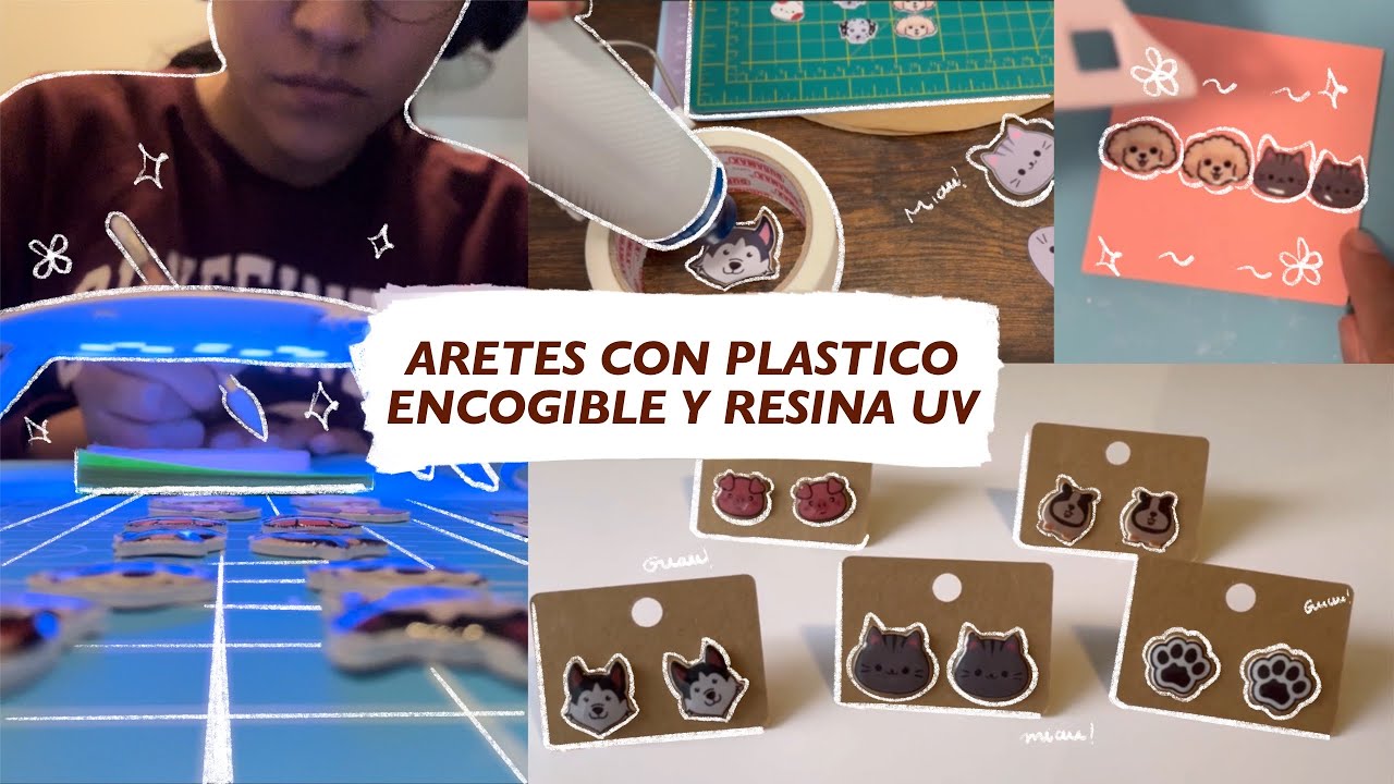 Aretes con Plástico Encogible y Resina UV | Resina para Primcipiantes | Resina Paso a Paso
