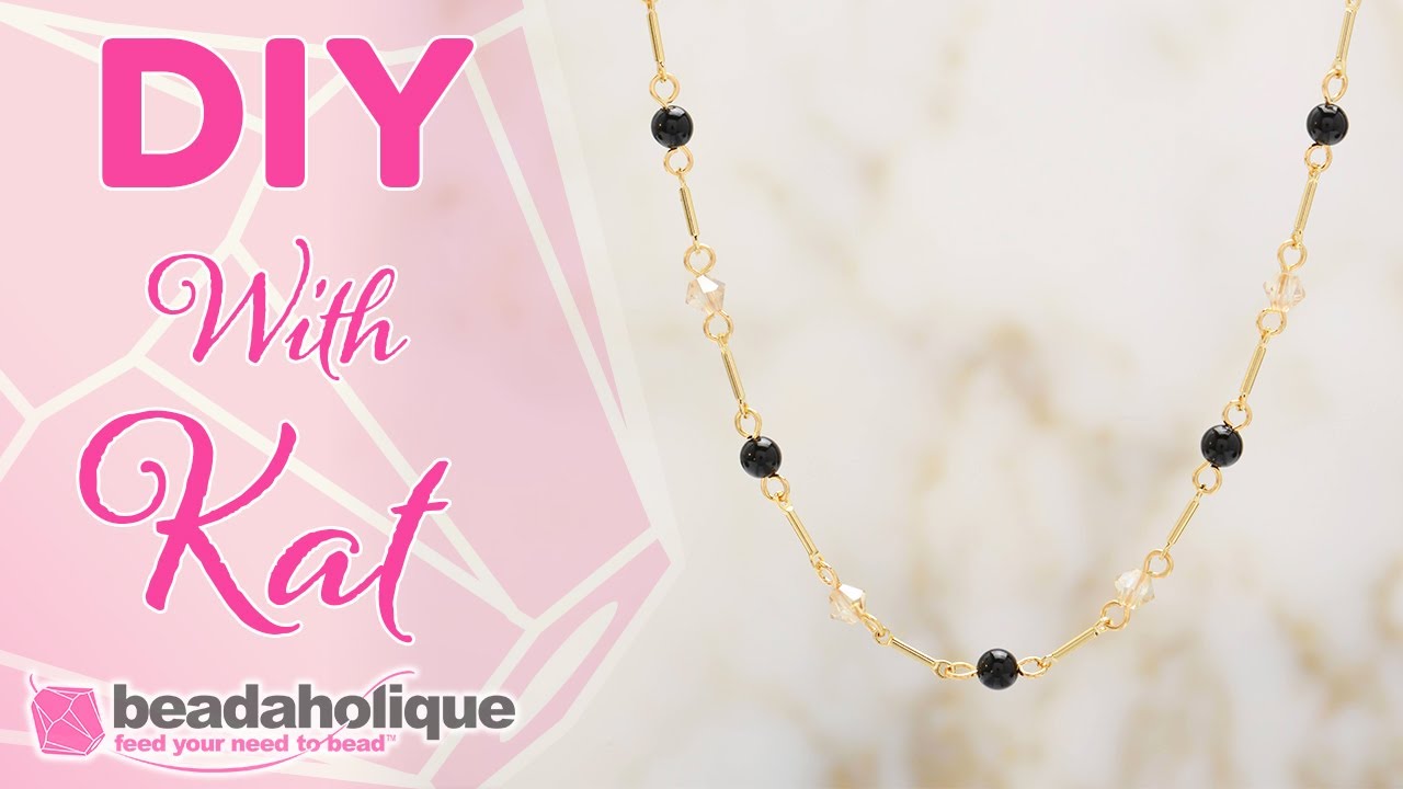 How to Add Preciosa Crystals and Pearls to a Bar Chain Necklace