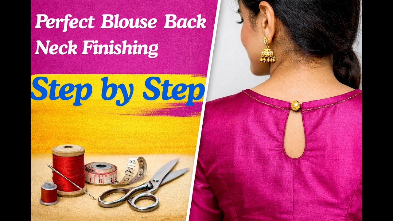 Perfect Blouse Back Neck Finishing Step by Step #tailoring #blouse #back #neck #finishing #tamil