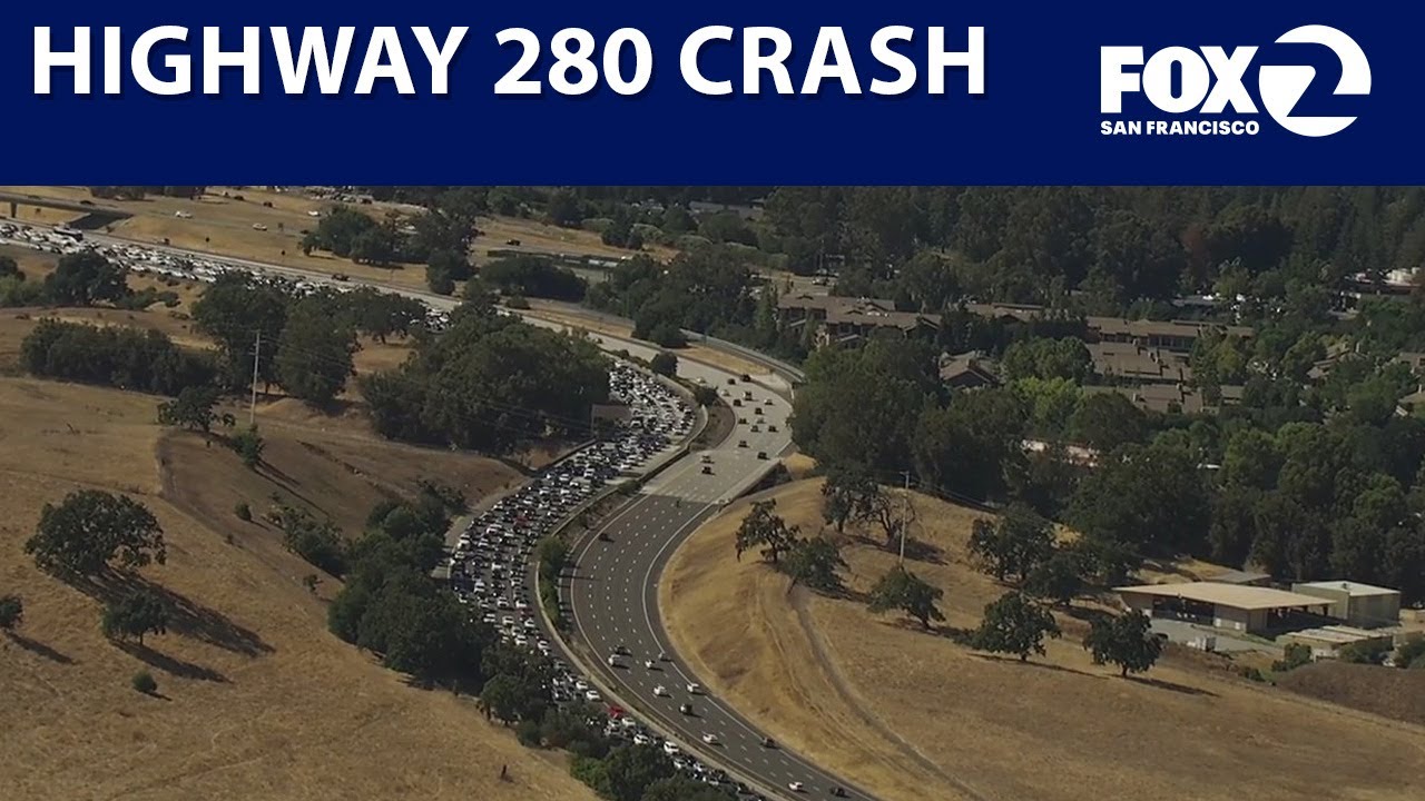 LIVE🔴 Crash on Highway 280 in San Mateo County shuts down lanes