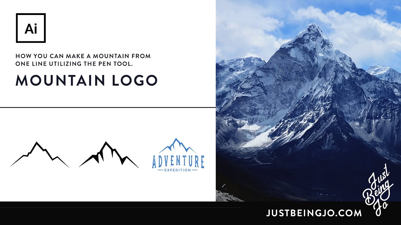 Create a Mountain Logo Using The Pen Tool