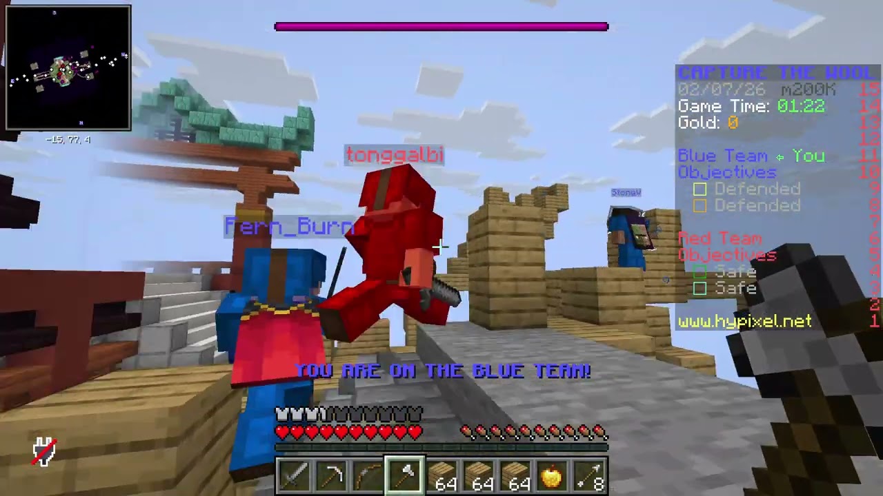Hypixel capture the wool I DIED TO LAG THOUGH😭