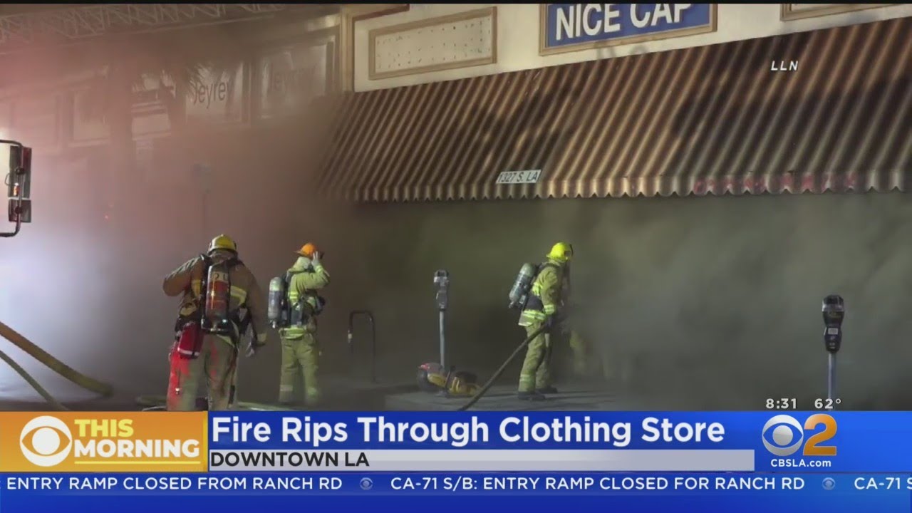Firefighters extinguish blaze at clothing store in downtown LA
