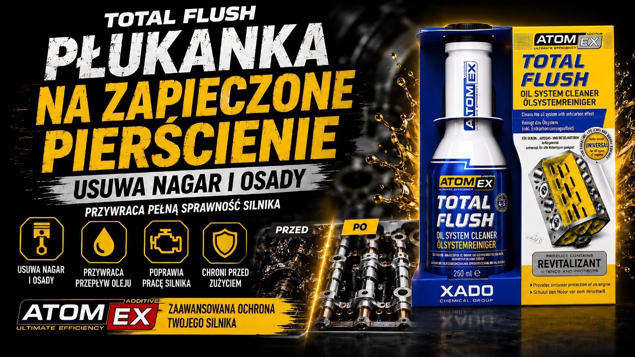 XADO AtomEX Total Flush - płukanka na zapieczone pierścienie