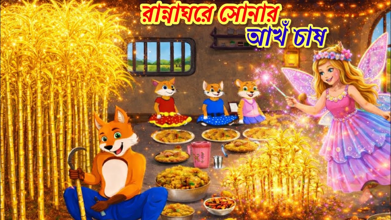 রান্নাঘরে সোনার আঁখ চাষ| শিয়াল মামার অদ্ভুত কাণ্ড | Fox Cartoon Bangla। Rupkothar golpo। Cartoon।