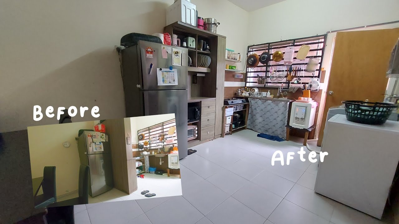 Organize kitchen without kitchen cabinet set || plus laundry space