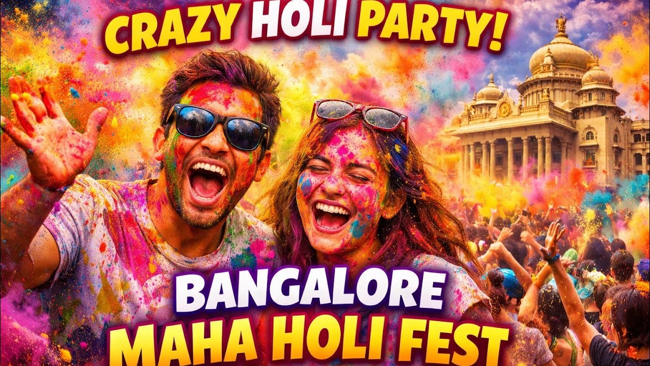 India’s Craziest Holi Party in Bangalore! 🌈 Maha Holi Fest Experience