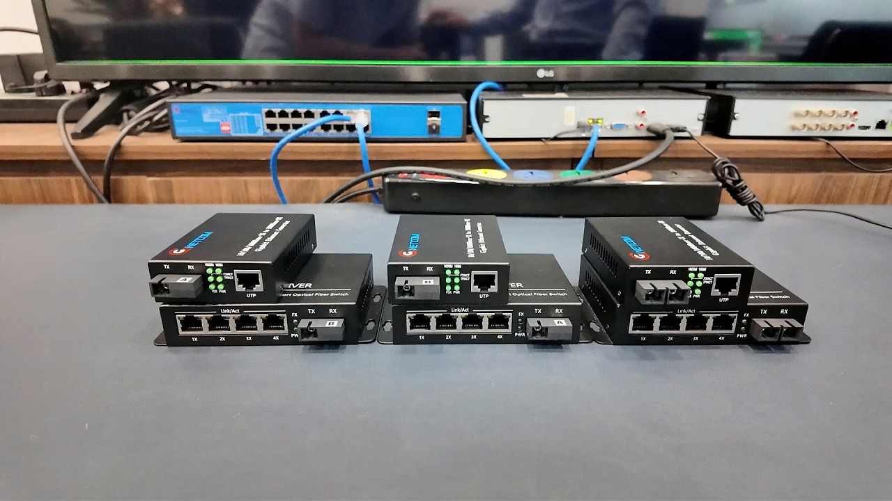 Giải pháp chuyển đổi quang điện 1 ra 4 LAN tốc độ Gigabit 1000Mbps