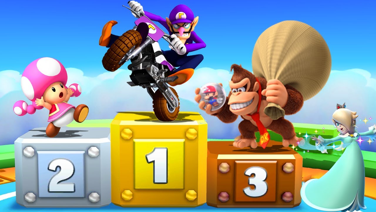 Mario Party Star Rush - Lucky Day of Waluigi - Waluigi vs Donkey Kong vs Toadette vs Rosalina