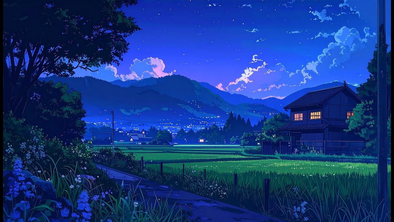 田舎の夜 × Lofi Hip Hop 🎶 Rural Japan Night Vibes | Study & Relaxation