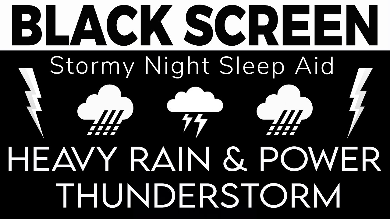 Heavy Rain and Power Thunderstorm for Sleeping | Black Screen 10 Hours | Stormy Night Sleep Aid