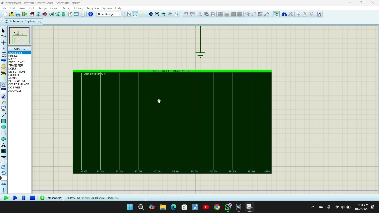 TASK 1: TIME DOMAIN (TRANSIENT) SIMULATION IN PROTEUS VS