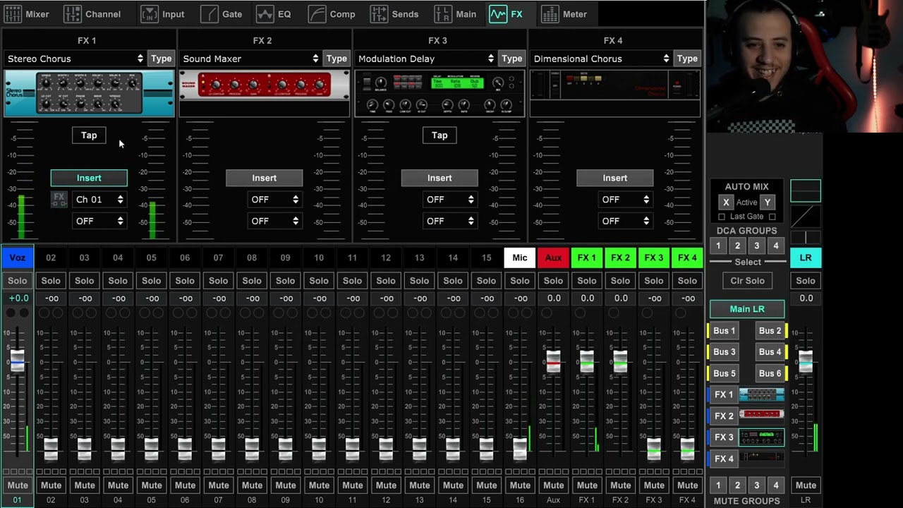 Behringer XR18 - Aplicar efectos (FX Insert/Send)