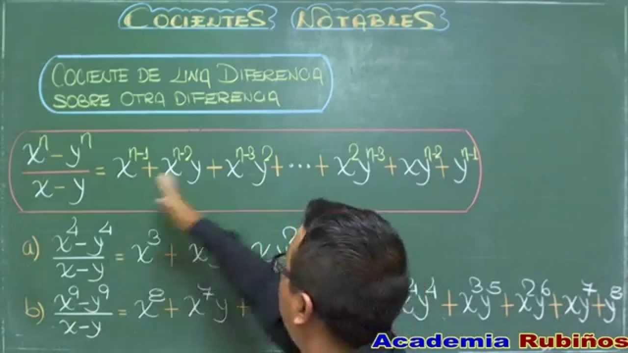 COCIENTE NOTABLE DE UNA DIFERENCIA SOBRE OTRA DIFERENCIA-CONCEPTO EJEMPLOS