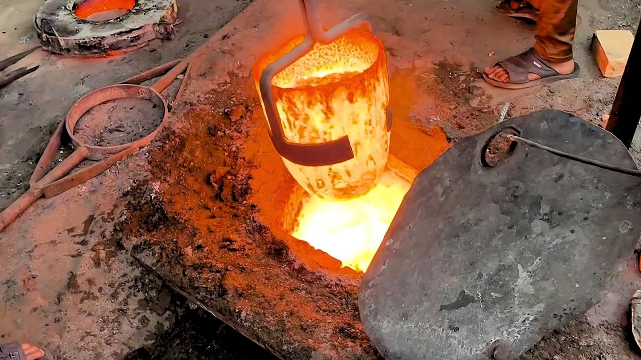 Casting Brass Parts with Brass Sand Casting Process | Making Metal Parts with Molten Brass Metals