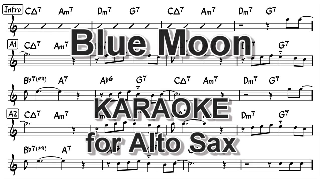 Blue Moon - KARAOKE (Backing Track) for Alto Sax