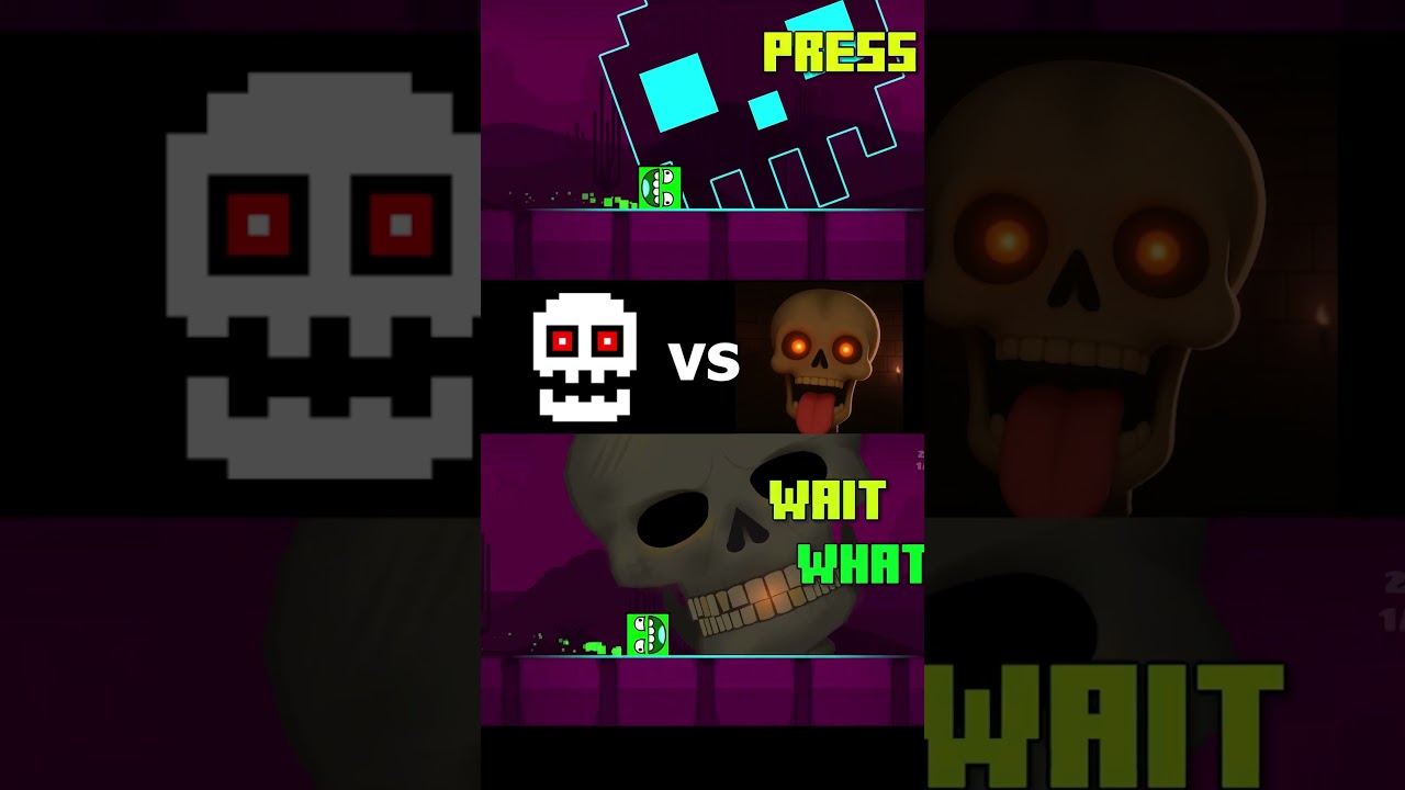Press Start 🆚 Skeletal Shenanigans 😱💀 #geometrydash #shorts