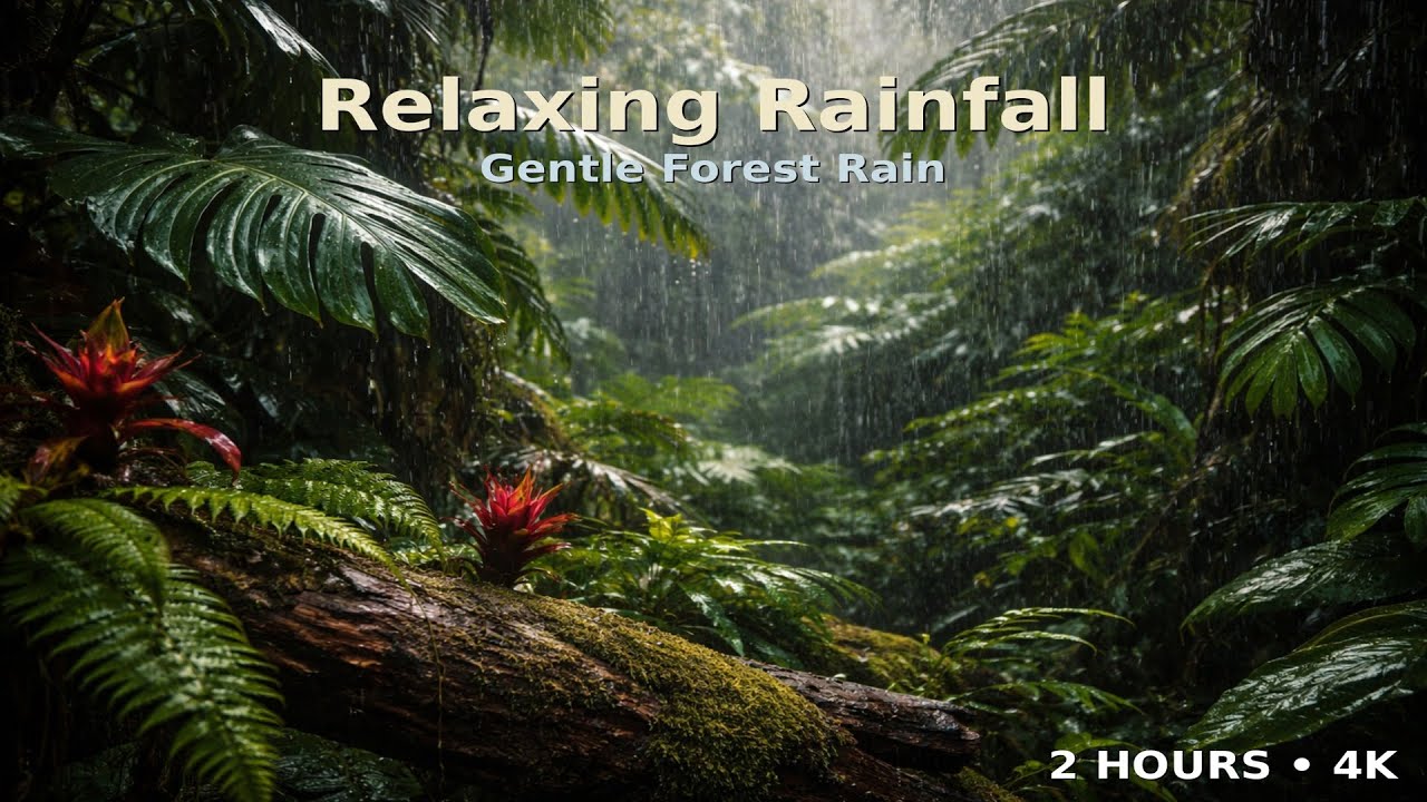 Relaxing Rainfall 🌧️ Gentle Forest Rain for Deep Sleep, Relaxation & Calm (2 Hours)