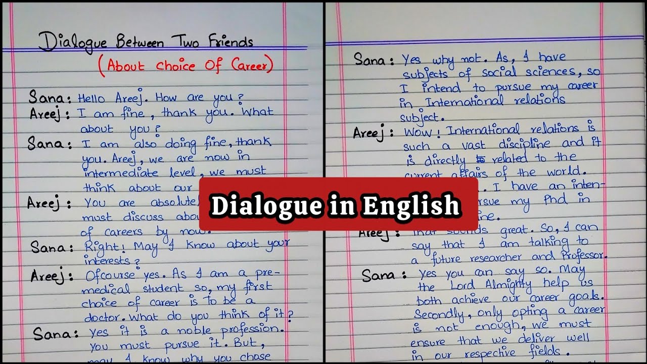 Dialogue in English between two Friends about Choice of Career | English conversation | Dialogue |