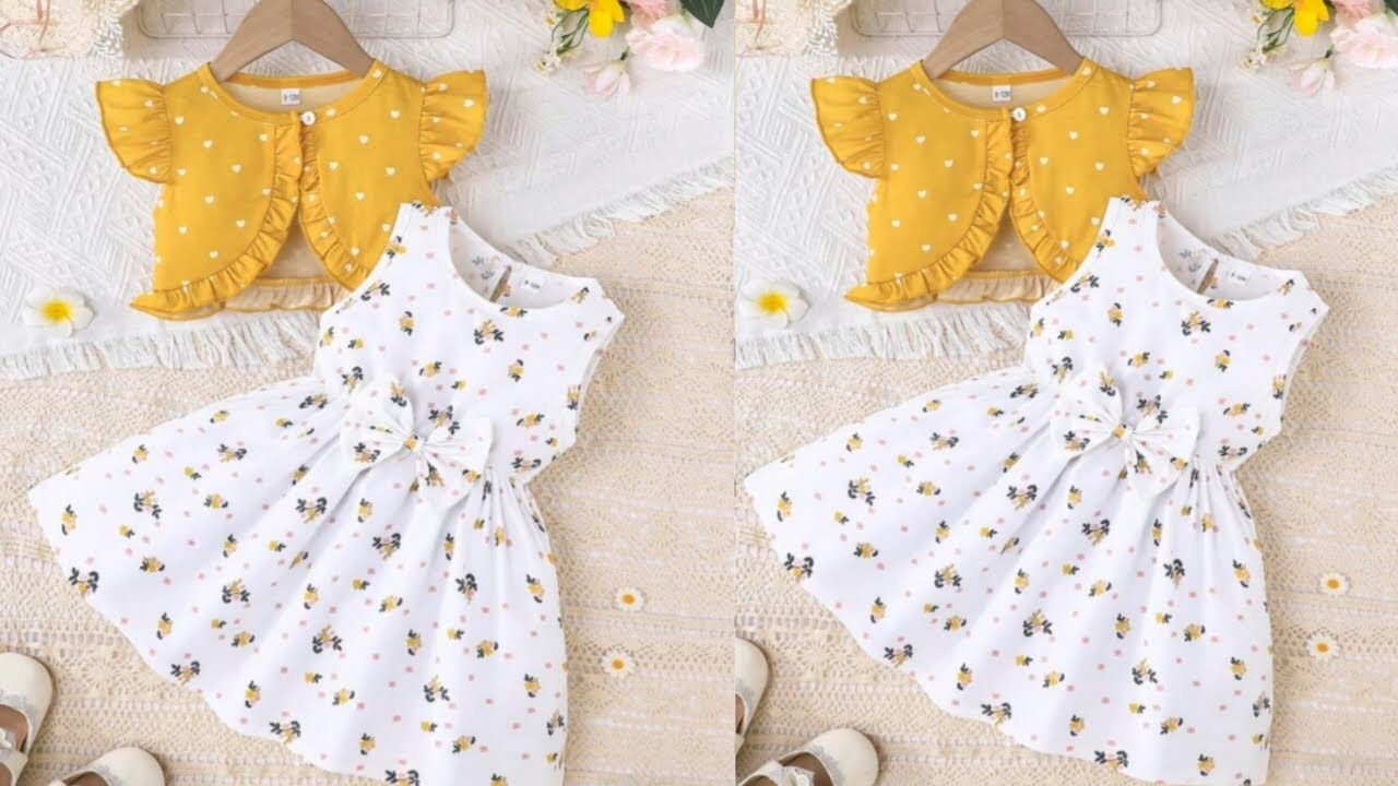 Very Easy Summer Special Baby Frock with Jacket Cutting and Stitching/ Frill Sleeves Frock