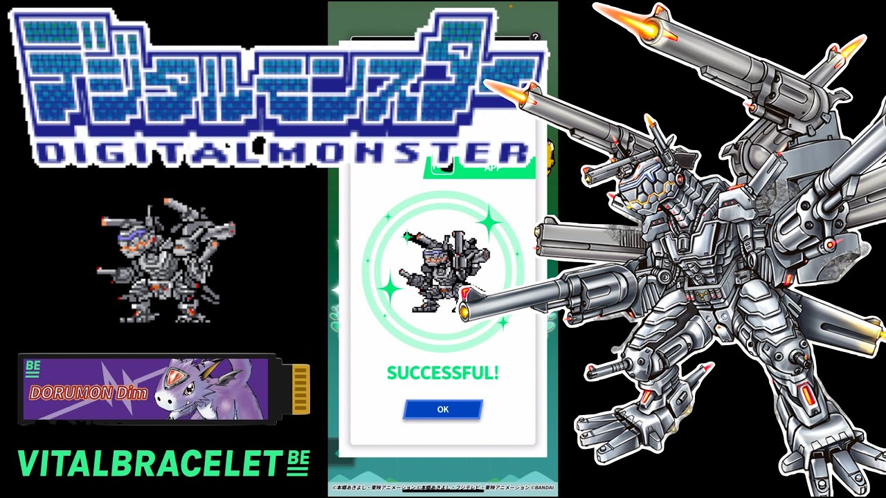 DIGIMON Vital Bracelet BE - GUNDRAMON || BEMemory DORUmon DiM Log 15