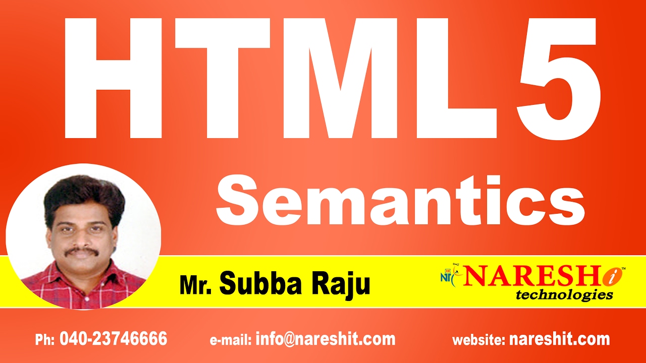 Semantics in HTML5 | Web Technologies Tutorial | Mr. Subba Raju