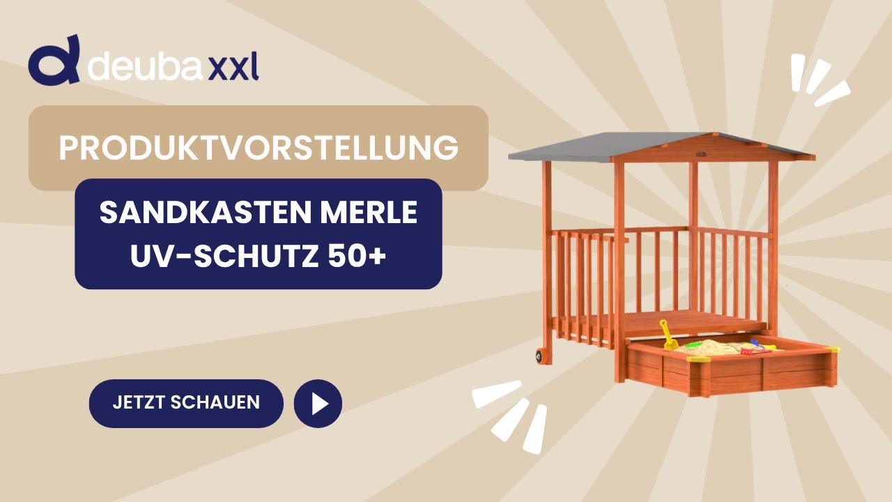 SPIELWERK&reg; Sandkasten Merle UV-Schutz 50+ &uuml;berdachte Spielveranda