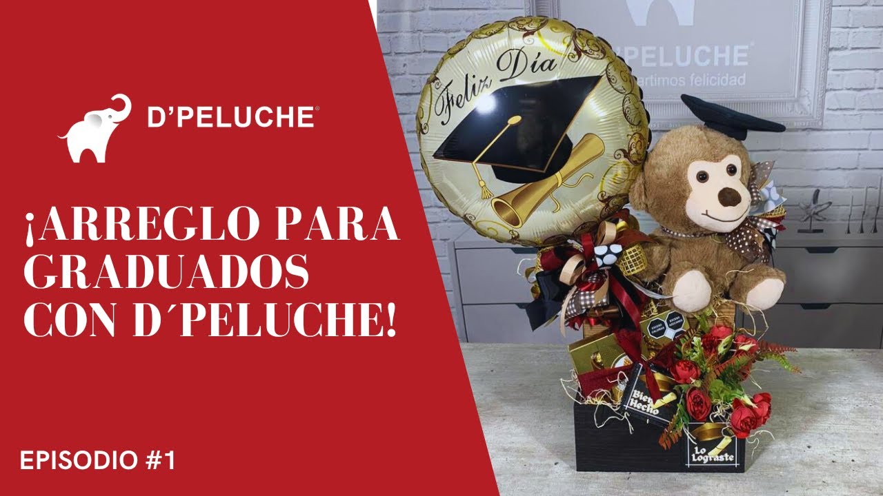 Arreglo para graduados con peluches
