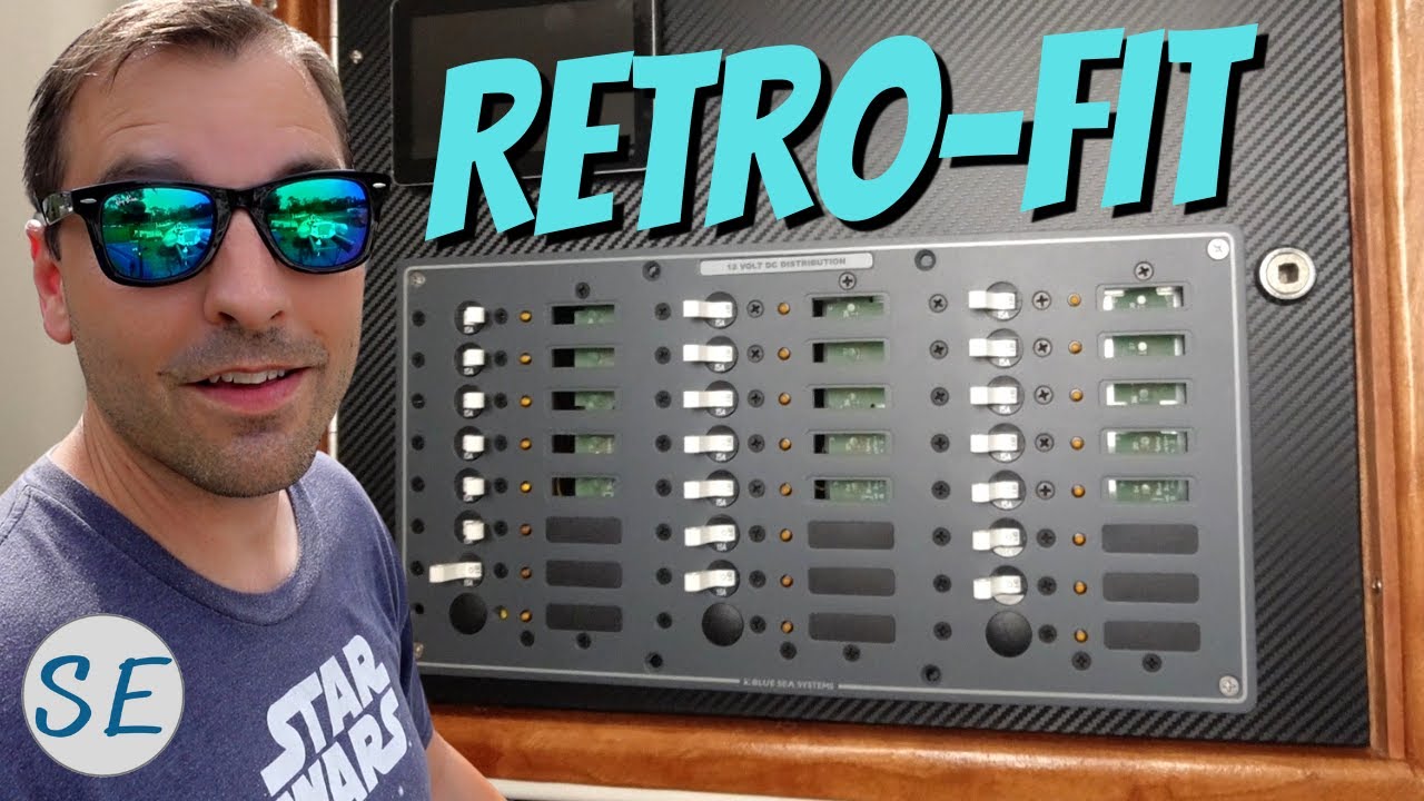 Beautiful retro-fit installation of a BLUE SEA SYSTEMS 8264 DC PANAL on our Catamaran Sailboat