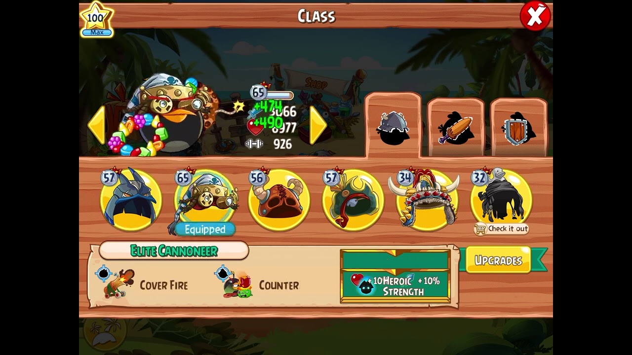 Angry birds epic: showing all my upgraded classes