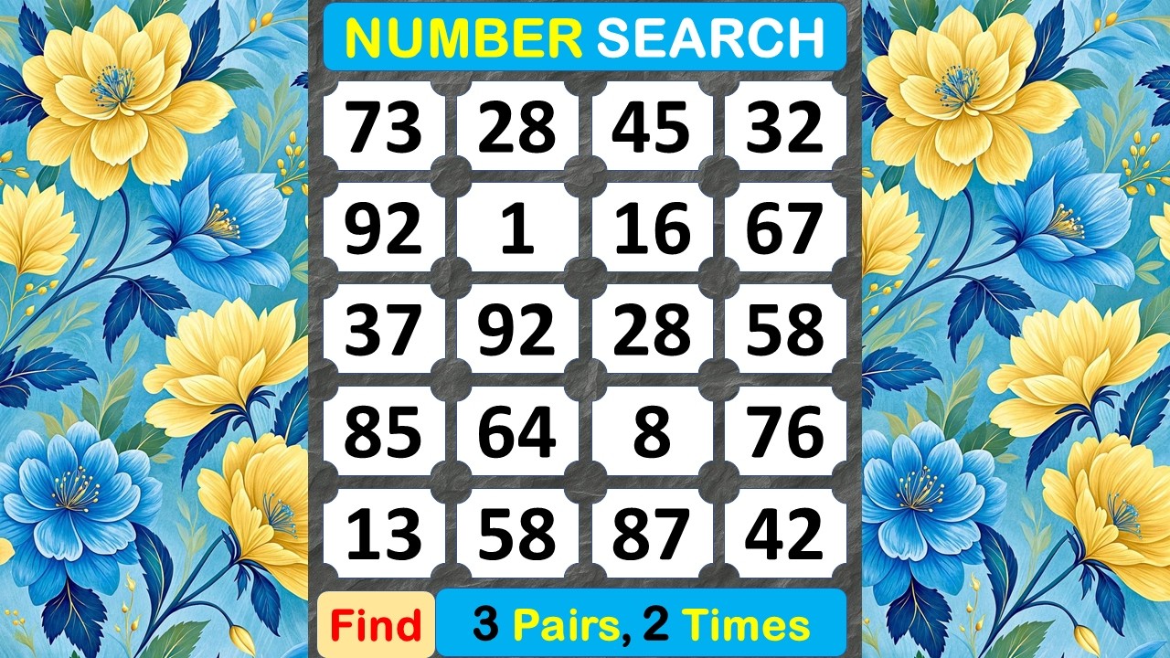 Number Search: Test Your Eyesight with Number Hunting. #braingame #memory #puzzle #quiz #focus -#430