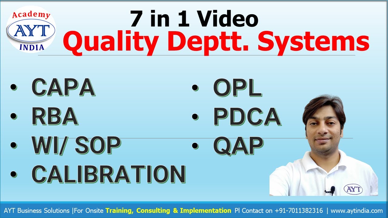 7 in 1 Video for QUALITY Engineers | CAPA, CALIBRATION, RBA , QAP, WI , SOP, OPL , PDCA, Insp. Std.