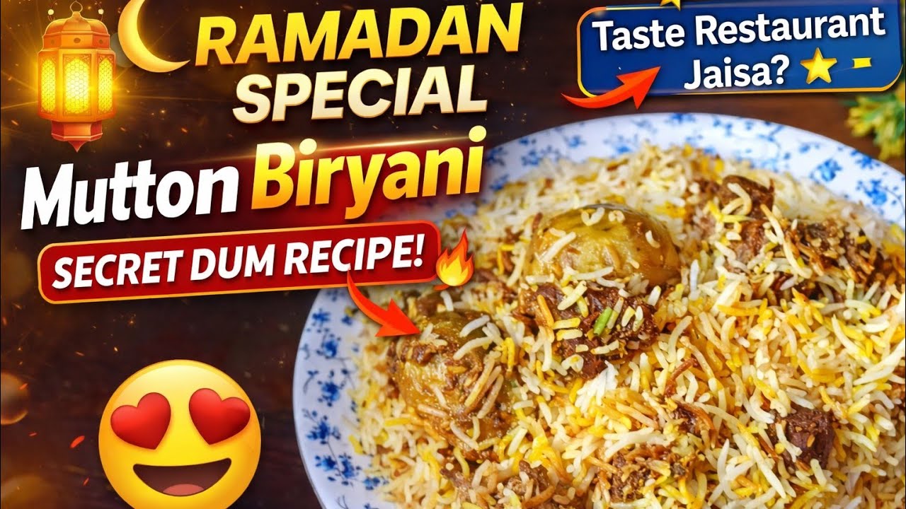 Ramadan Special Mutton Biryani Recipe | Eid Style Ghar Jaisi Dum Biryani | Full Detailed Recipe
