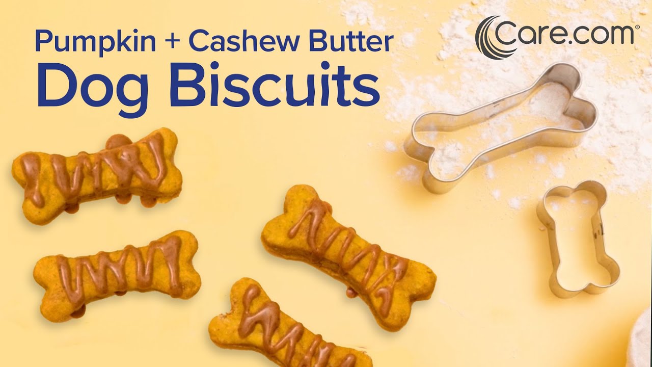 Pumpkin & Unsalted Cashew Butter Dog Biscuits // Easy Snacks To Make With Kids