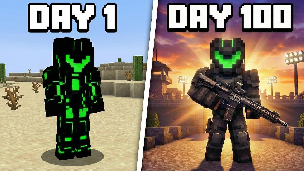 Minecraft Bedrock 100 days with the tacz addon (attempt 1)