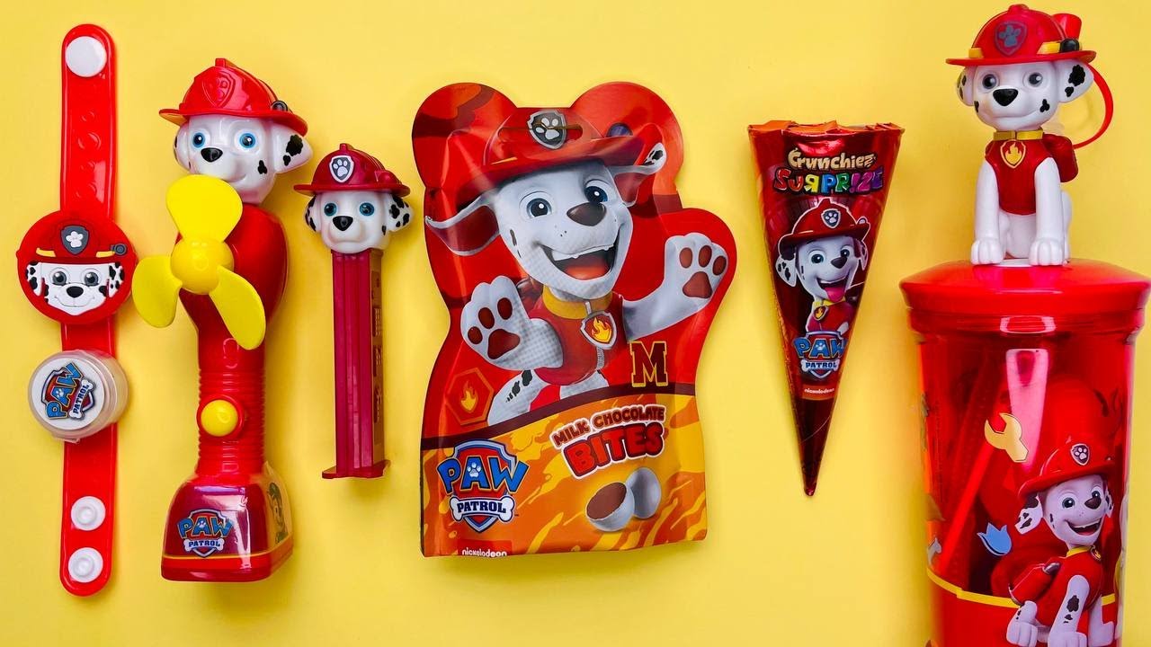 Colorful Paw Patrol Candies 🍭 Soft ASMR Eating & Unwrapping