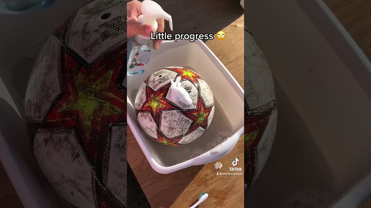 Cleaning my champions league ball⚽️🔥