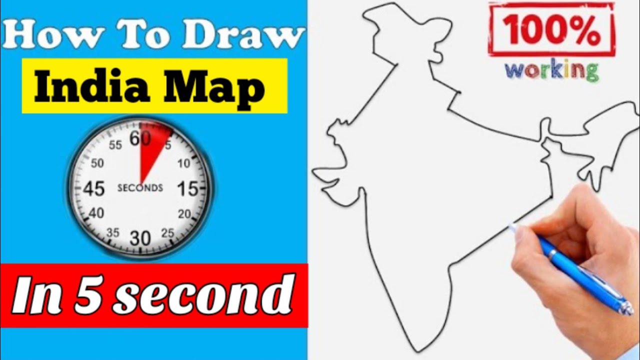 How to draw India map easily in 5 seconds || The easiest way to draw India map || step by step ||