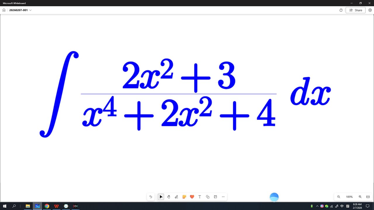 Integral of (2x^2+3)/(x^4+2x^2+4)