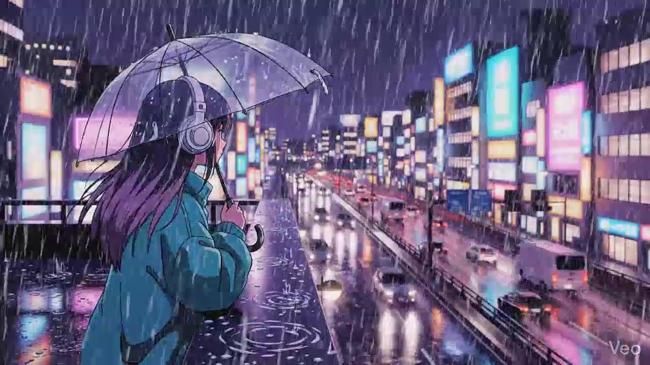 Japanese Neon Rain 🌧️ Night Lofi for Focus & Relax