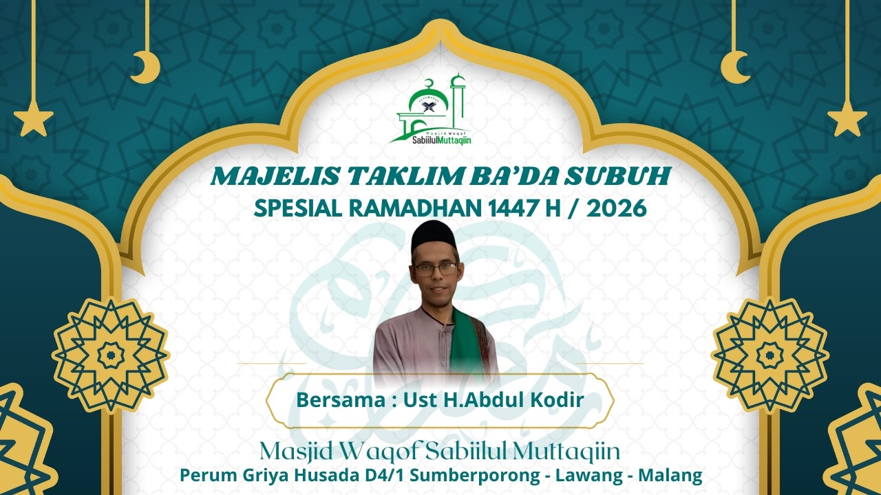 🔴LIVE📡| MAJLIS TAKLIM BA'DA SUBUH RAMADHAN 1447 H l BERSAMA : UST.H.ABDUL.KODIR |  SENIN, 23-12-2026