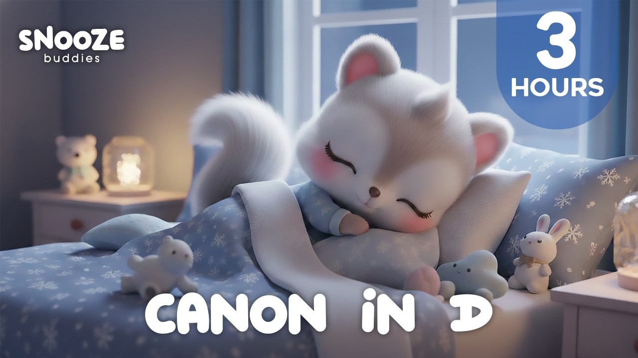 Canon in D 🌙 3 Hours Baby Sleep Music to Fall Asleep Fast 💤 Gentle Classical Lullaby for Deep Sleep
