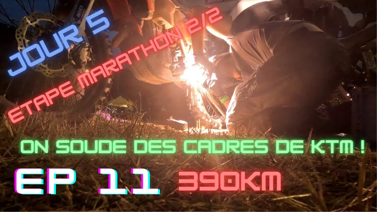 Hellas Rally Ep11 : Jour 5 Etape Marathon 2/2, Encore de la pluie, On soude des cadres de KTM.