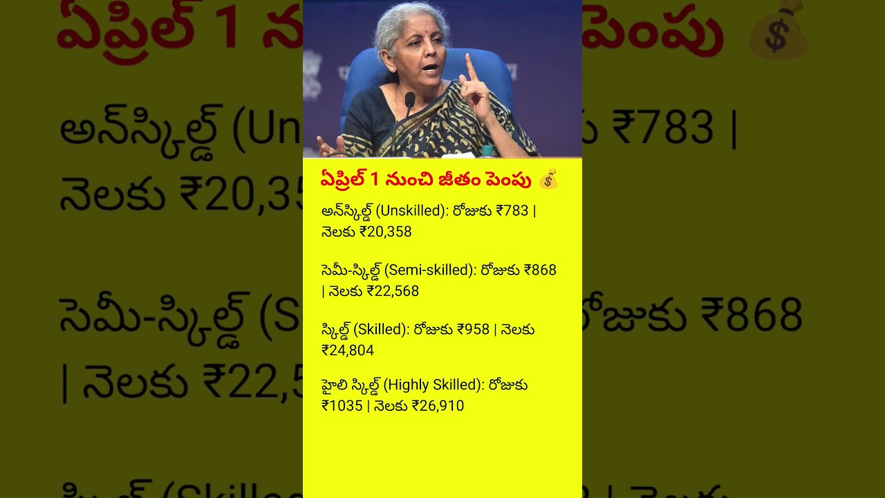 Salary Hike from April 1 💰 New Minimum Wages Update You Must Know!#nirmalasitharaman#news