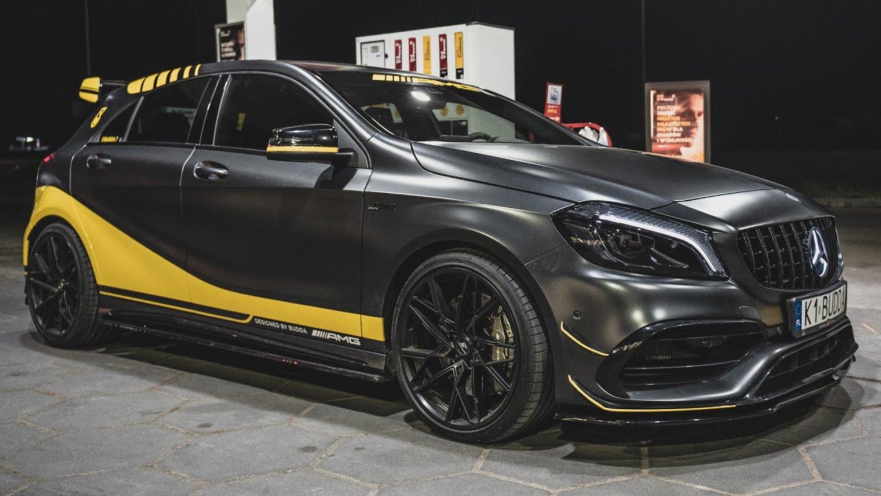 Nocna Prezentacja mojego Mercedesa A45 AMG YELLOW PETRONAS
