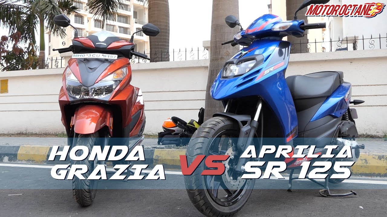 Honda Grazia vs Aprilia SR 125 Comparison हिन्दी | MotorOctane