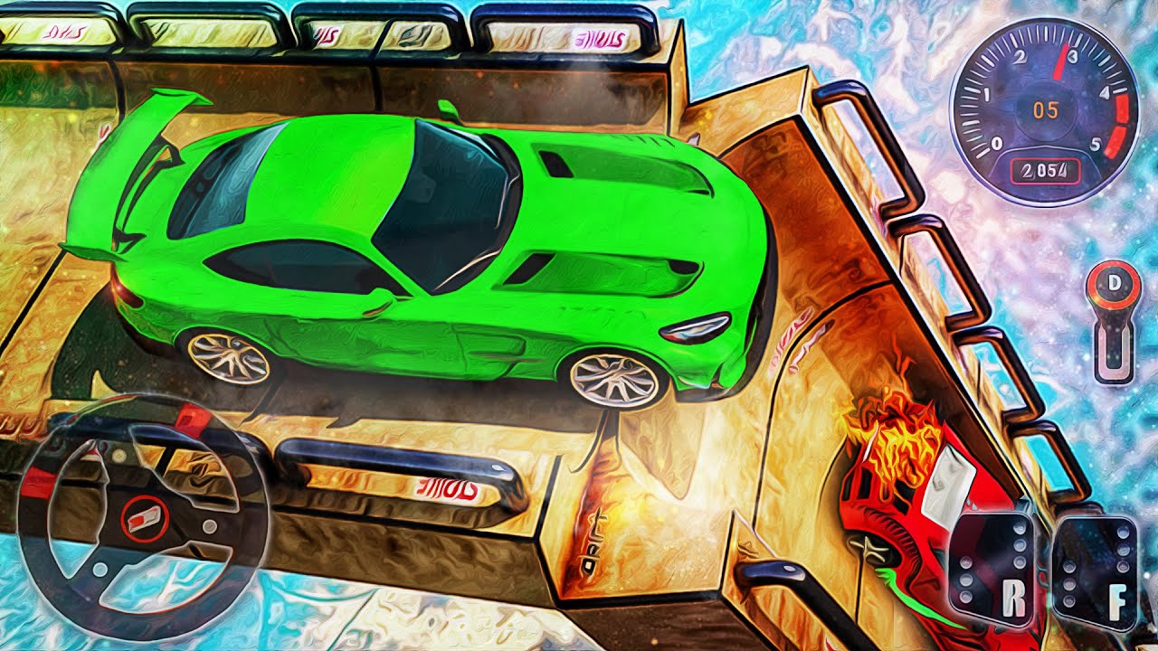 Car Stunts Tracks Driver Simulator - Vertical Mega Ramp Impossible 3D 2022 - Best Android GamePlay